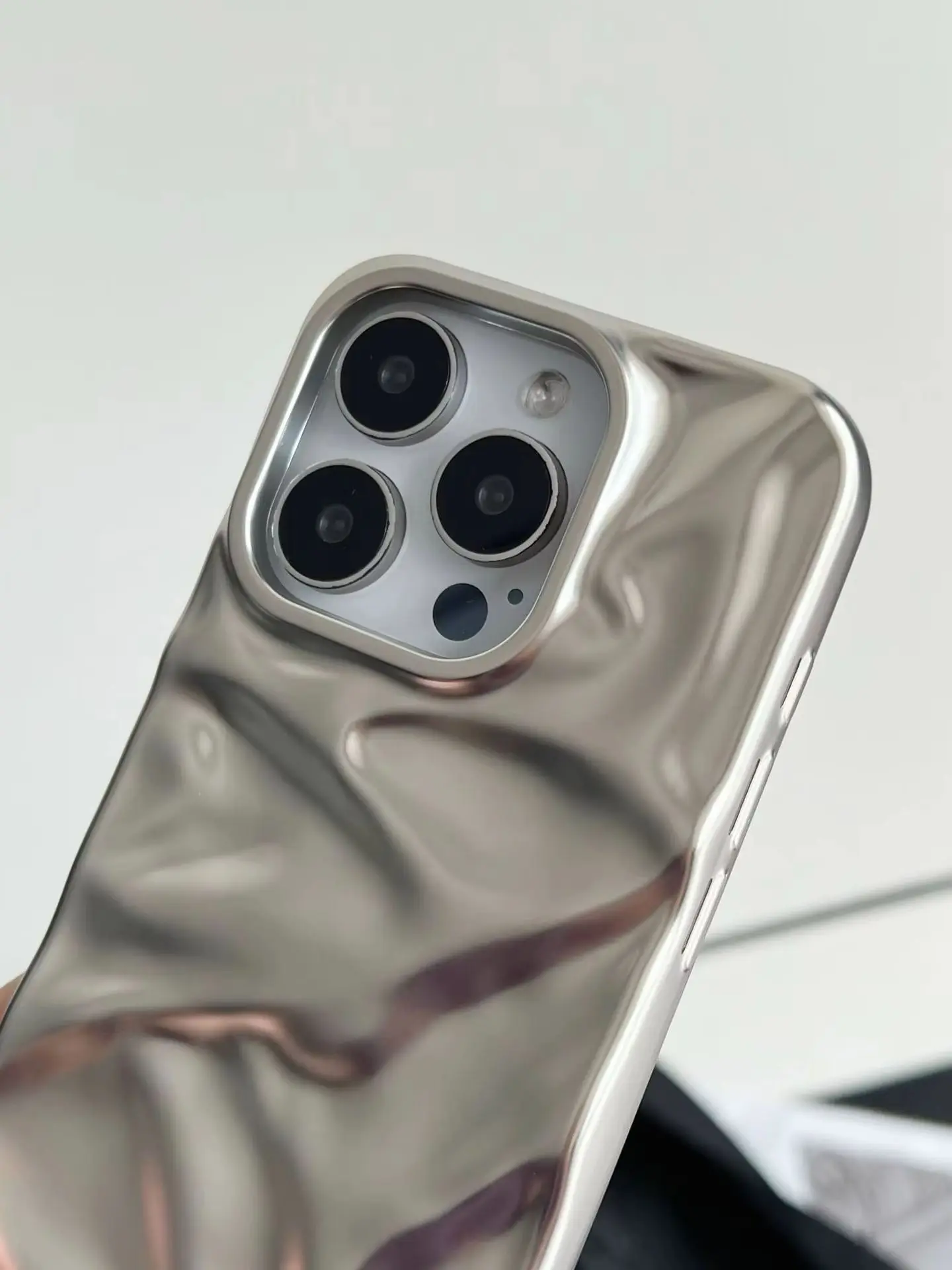 Soft Matte 3D Wavy Pattern Phone Case with Water Ripple Design