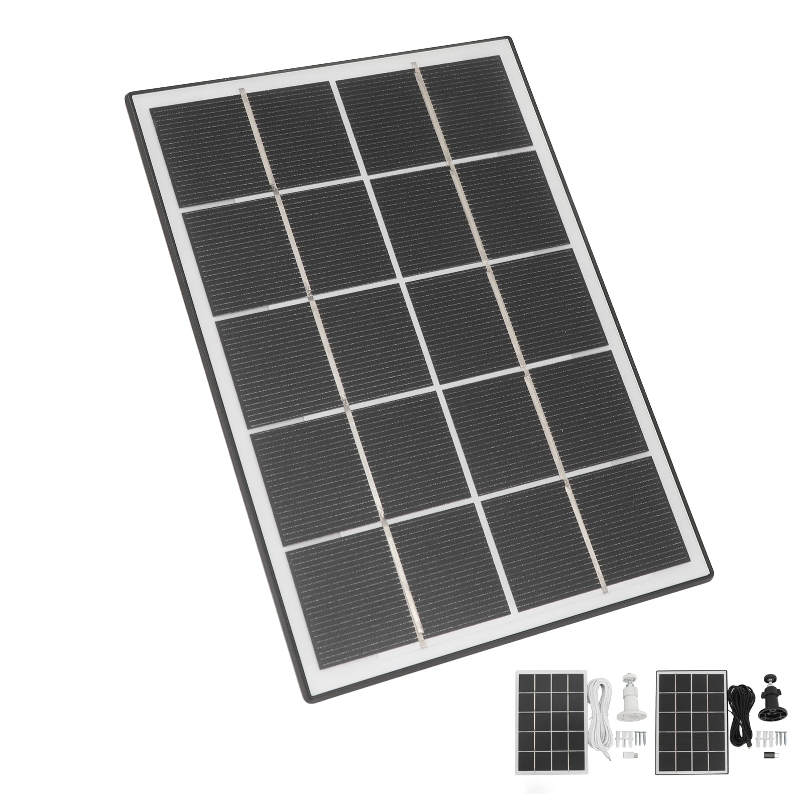 Camera Solar Charging Panel with Bracket 3W 5V Monocrystalline Silicon Type C Security Camera Solar Panel for Android Devices