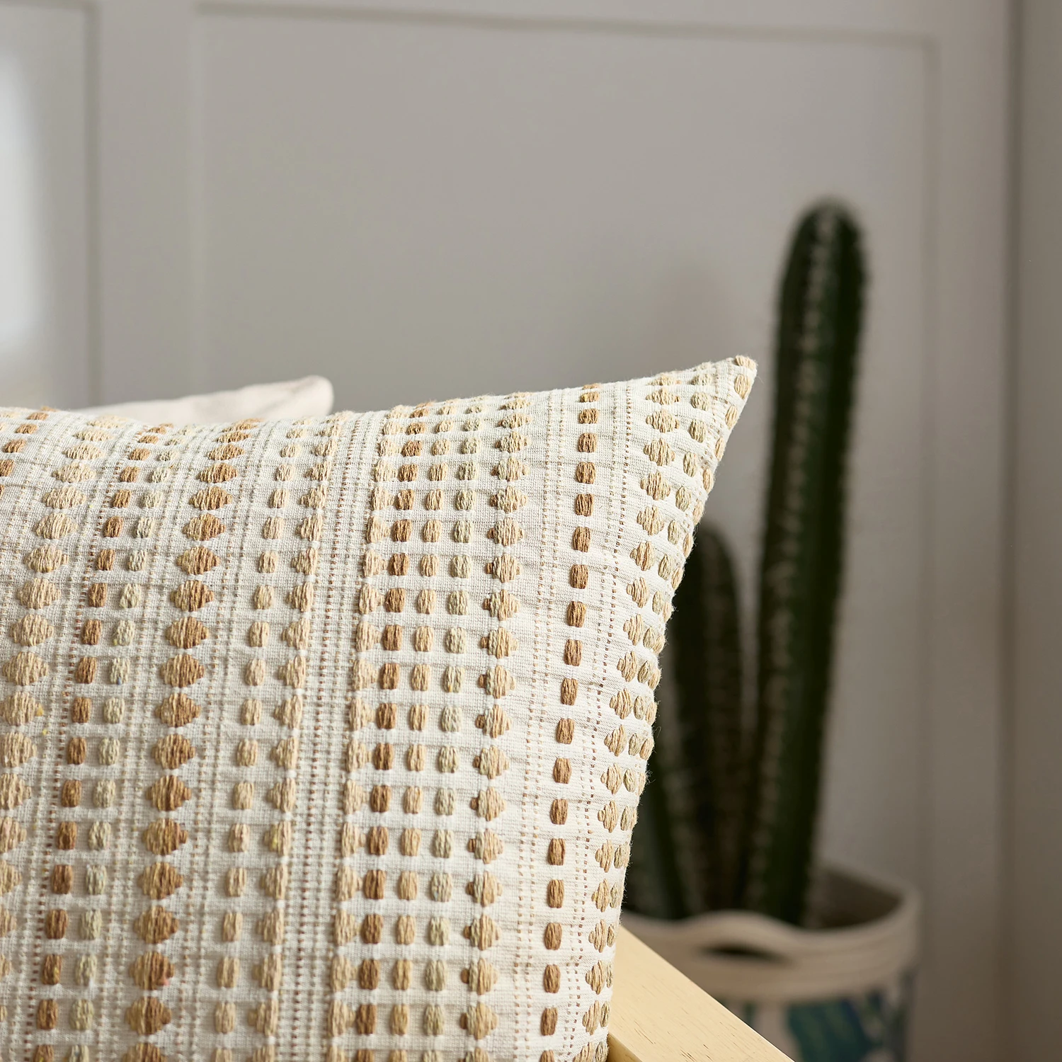 1pc modern Nordic style yarn-dyed polka dot pillow case, suitable for bedroom, sofa, car, pillow case, no core 3