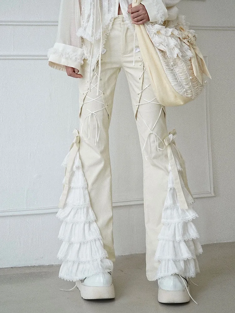パンツ melt the lady gothic wide pants white Women's Wide Leg Pant in White | Theoden by Michael Lauren