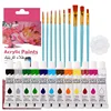 12 Colors Acrylic Paints & Oil Paint with Brush&Palette 9/12ml Pigment Drawing Set Art Supplies for Artist Beginners 3