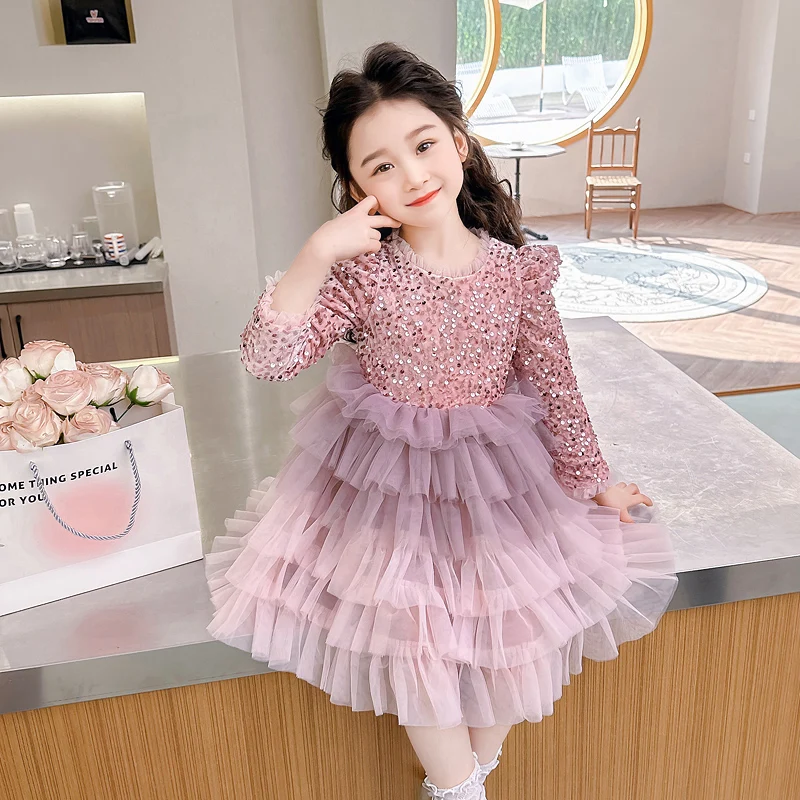 Baby Girls dresses Lolita Elegant princess dress Shiny Kids