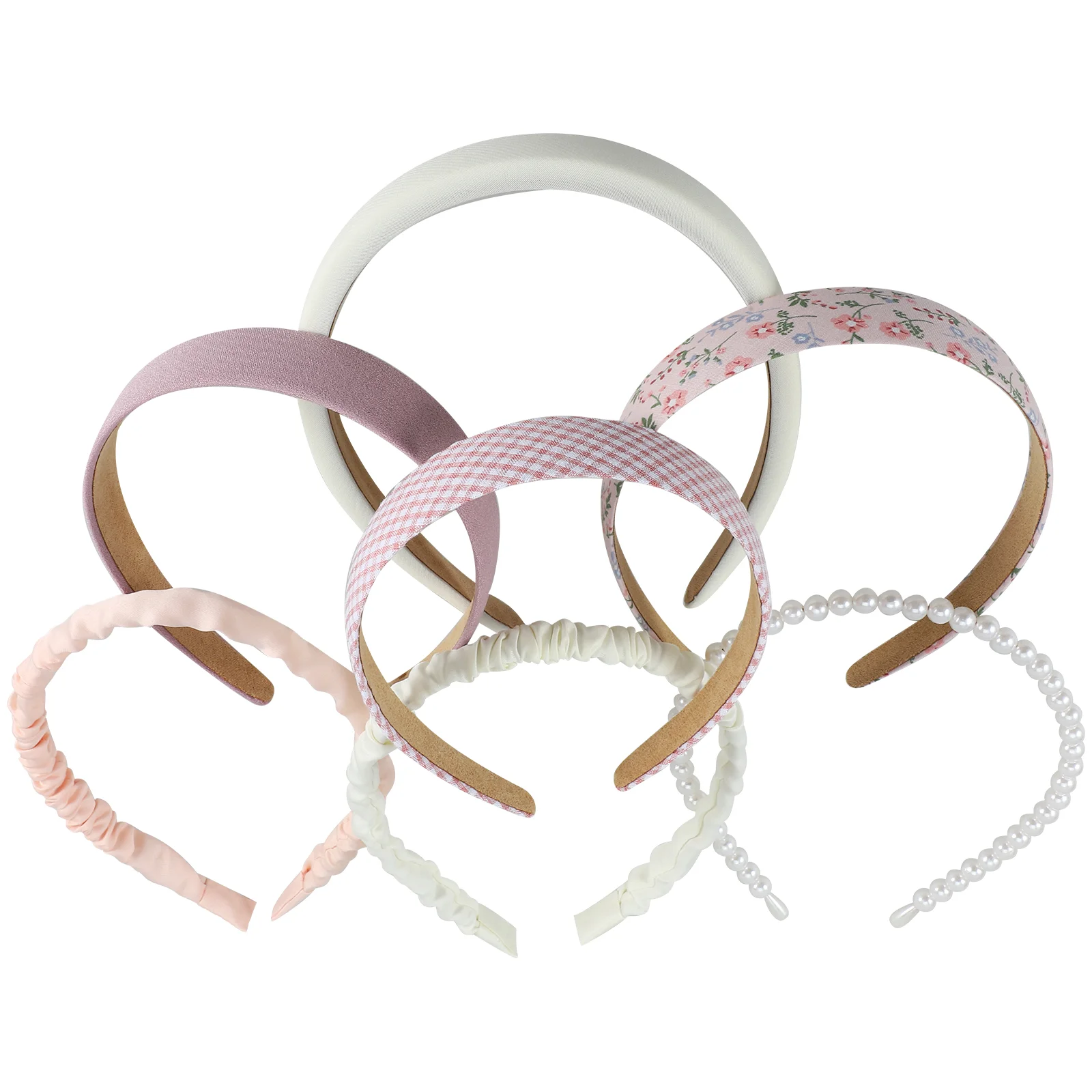 

7 Pcs Pearl Face Wash Headband Hairband Headbands for Women Spa Wide Puffy Fabric Thick