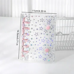 Compact Glitter Stationery Binder Notebook and Portable Notepad Organizer (A7 - Star Pink)