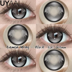 Enhanced Title: 

Vibrant Red & Pink Cosplay Contact Lenses for Striking Halloween Makeup Looks (Demon Wing Black)