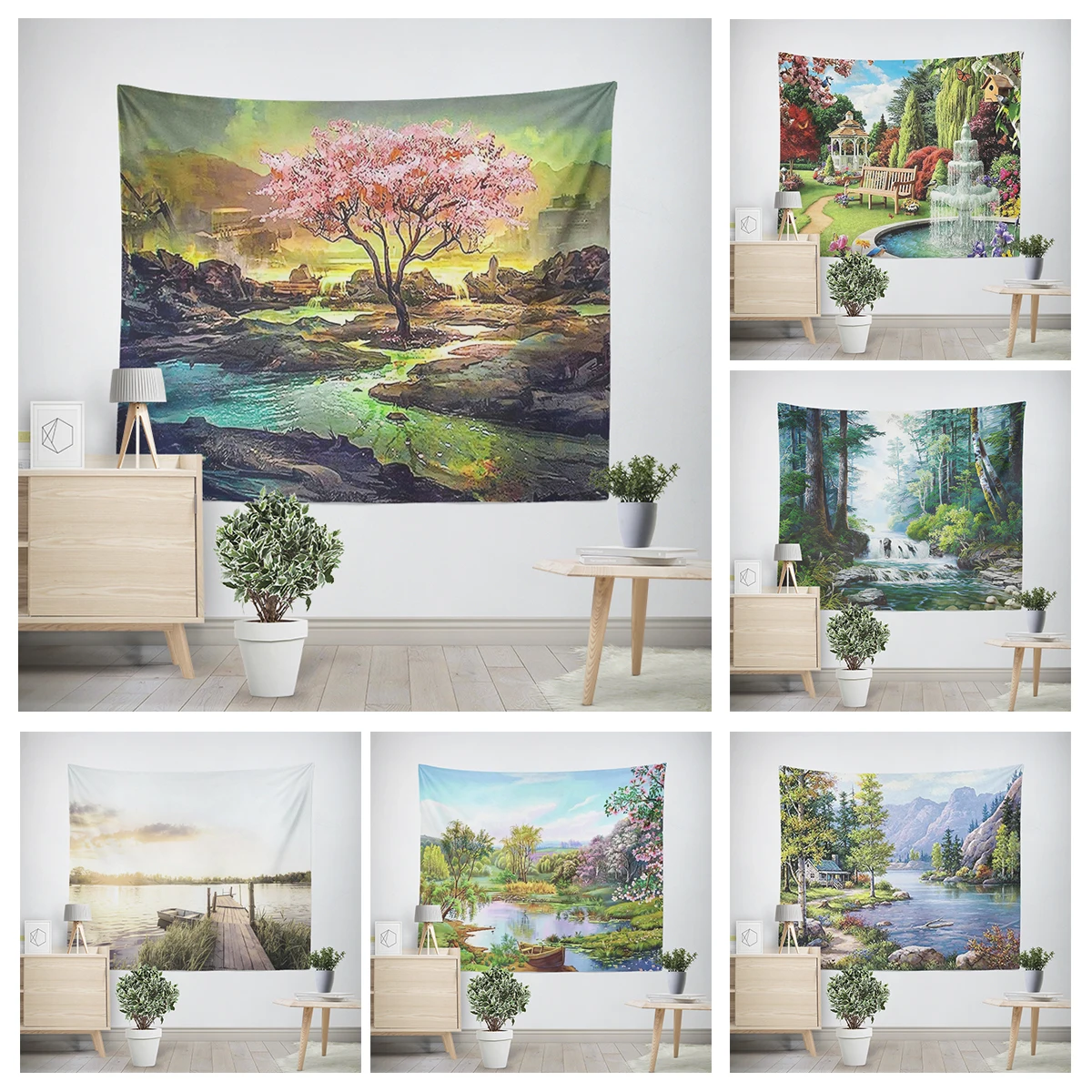 

Home decorations Animal landscape style room decor wall tapestry aesthetic bedroom aesthetic wall art large fabric wall tapestry
