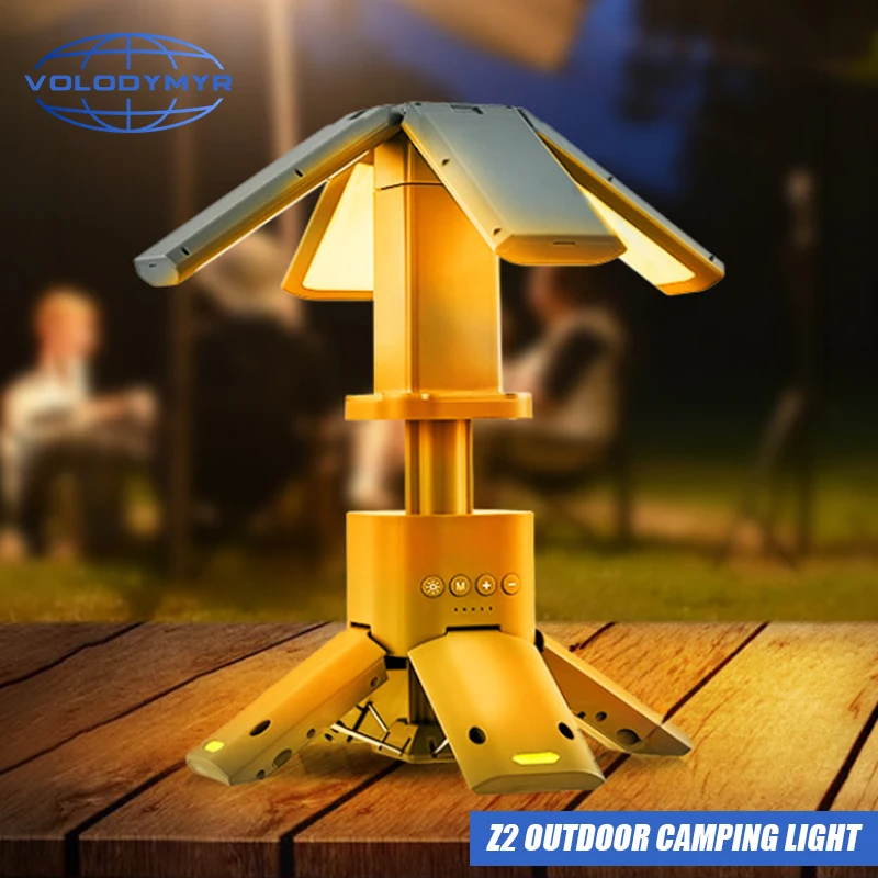VOLODYMYR High Lumen LED Camping Light Telescopic Tripod Portable Outdoor Tent Tube Lantern for Polishing Car Repair Work
