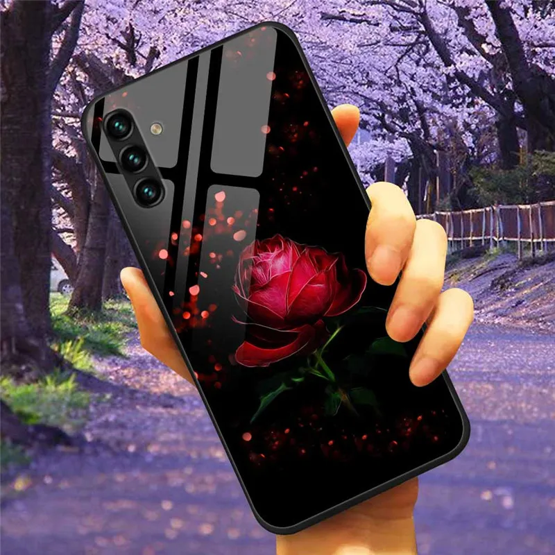 Tempered Glass Hard Cover Case for Samsung Galaxy - Space Design