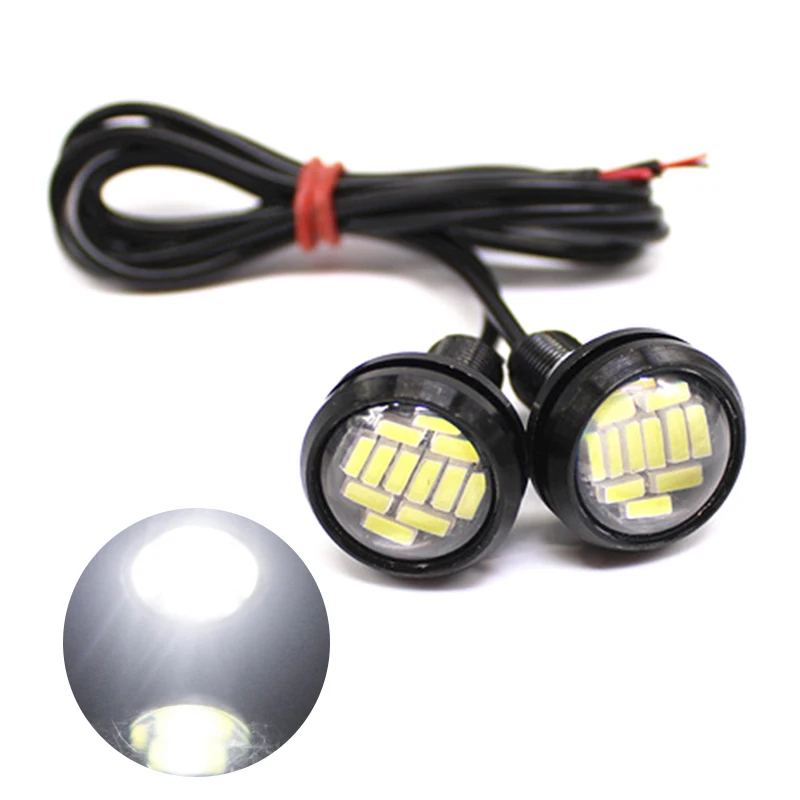2PCS Eagle Eye LED 23mm 4014 12SMD Car Daytime Running Backup Turn Signal Lights Auto License