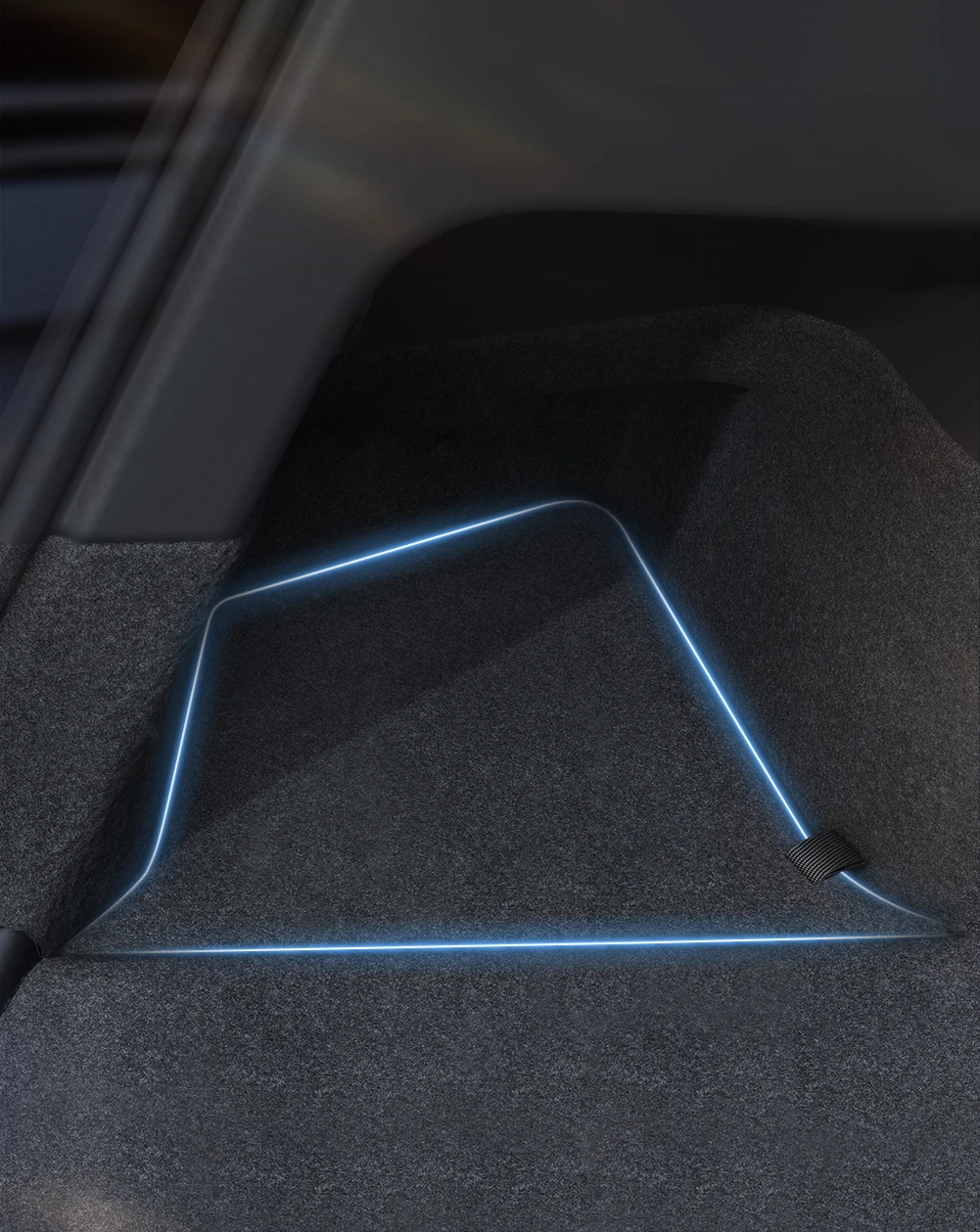 YZ Für Tesla Model Y Juniper 21-2026 Kofferraum-Seitenablagebox Hohlraumabdeckung Organizer Beflockungsmatte Trennwand Aufbewahrung und Ordnung – Detail 4