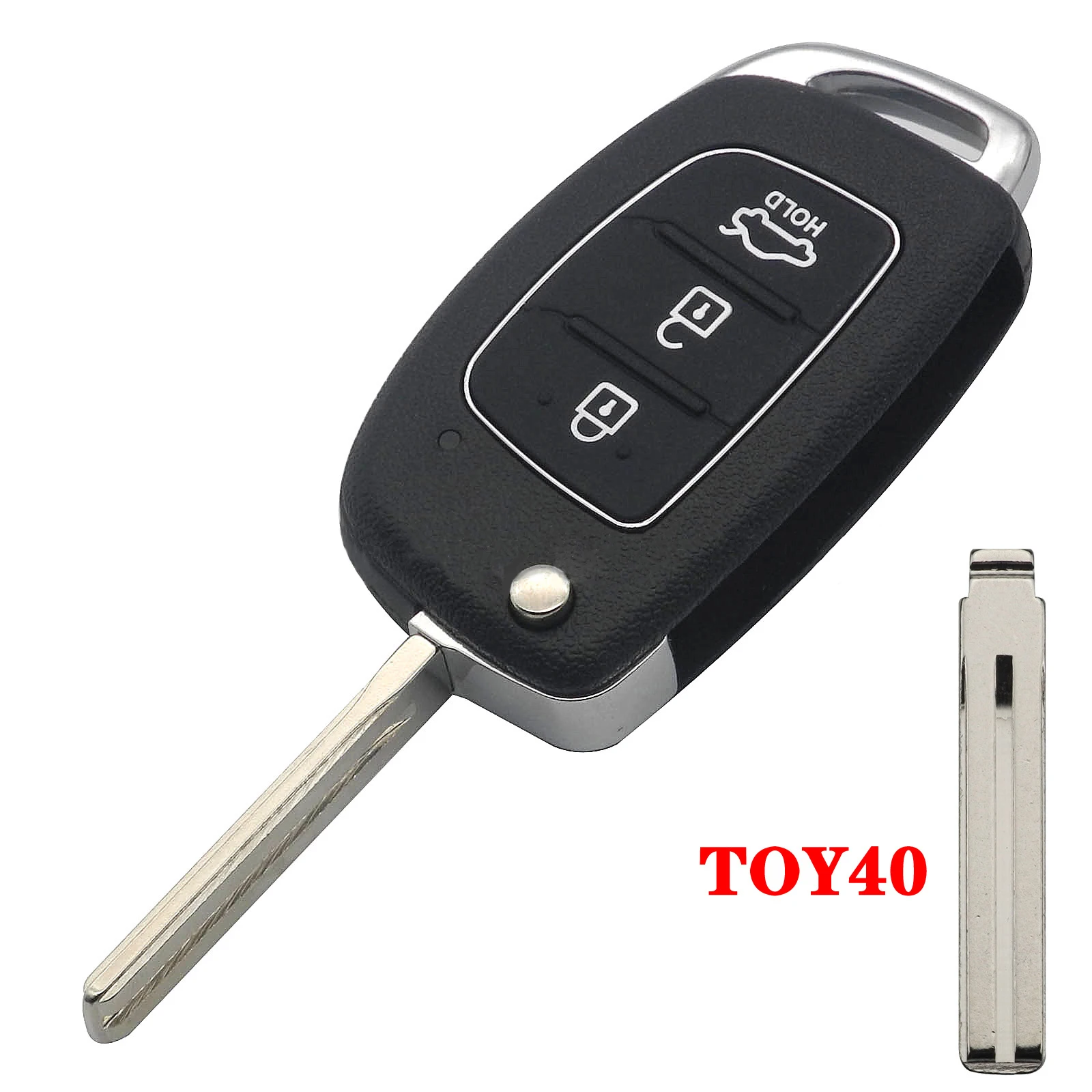 1PC Flip Remote Car Key Shell Case for Hyundai Solaris  3 Buttons Ix35 Ix45 ELANTRA Santa Fe HB20 Verna HY15/HY20/TOY40 Blade