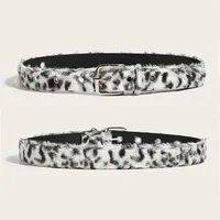 Gothic Y2K Women Belts Fashion Artificial Vivid Animal Fur Waistband Ladies Hip hop Punk Accessories Pink Jeans Waistband winter - Image 3
