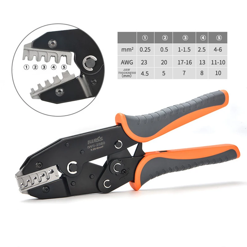 IWISS IWS-2560 EMD Jaw Crimp for AMP TE AMP Plug-In Spring Terminal Import Connector Crimping Pliers Terminal Clamp Tool 6