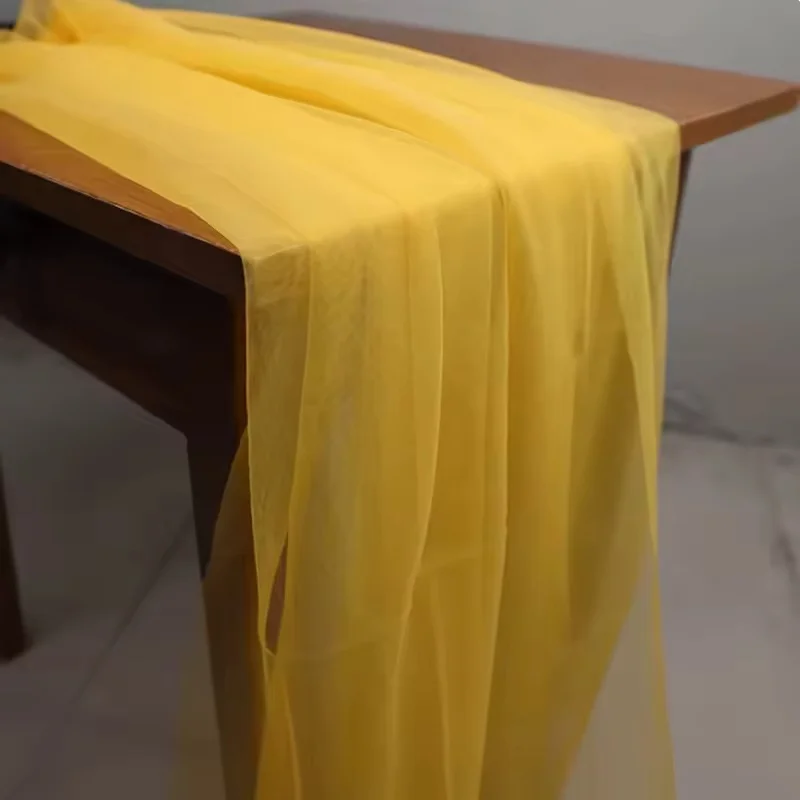 Elegant Yellow Soft Tulle Fabric for Weddings and Formal Events