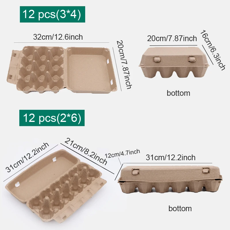 6 Pack Egg Cartons Bulk 6/8/10/12 Count Style Reusable Cardboard Egg Cartons Eggs Tray Refrigerator Empty Egg Storage Box 2
