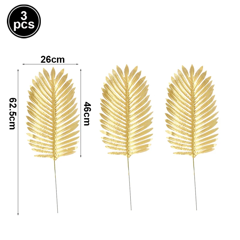 Luxurious Tropical Faux Gold Palm Leaves Decor