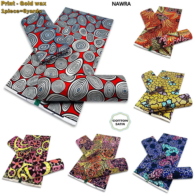 2024 Newest African Grand Golden Wax Fabric Ankara Glitter Golden Wax Soft Flash Gold Print Batik High Quality Pink Women Pagne 1