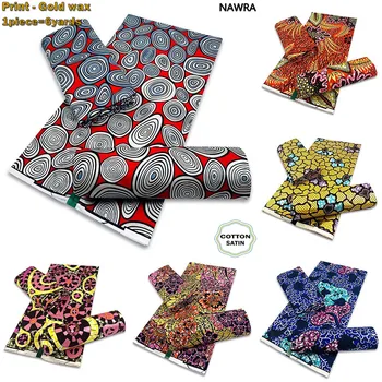 2024 Newest African Grand Golden Wax Fabric Ankara Glitter Golden Wax Soft Flash Gold Print Batik High Quality Pink Women Pagne 1