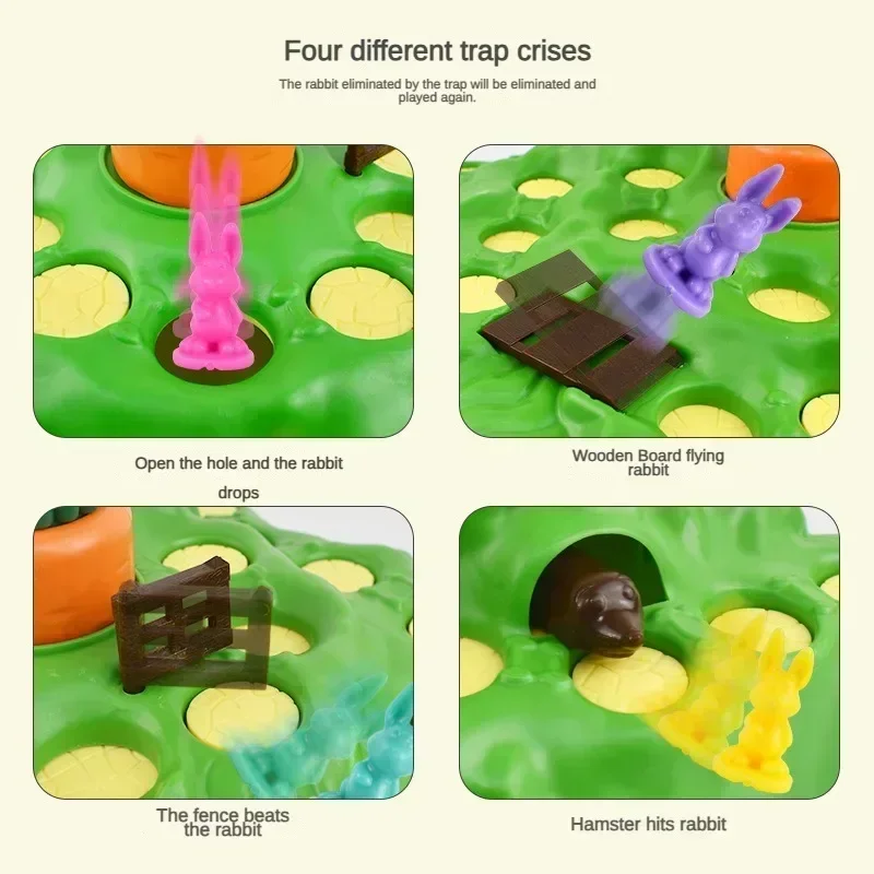 Rabbit Trap Puzzle Toy Children's Dual Play Multiplayer Board Game Competition Parent Child Interactive Strategy Game 1-9Pcs board game,board game toy