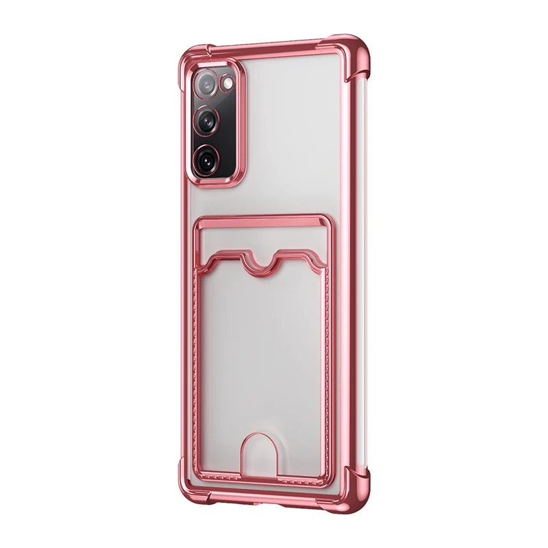Luxury Shockproof Transparent Phone Case with Card Slot Wallet Cover