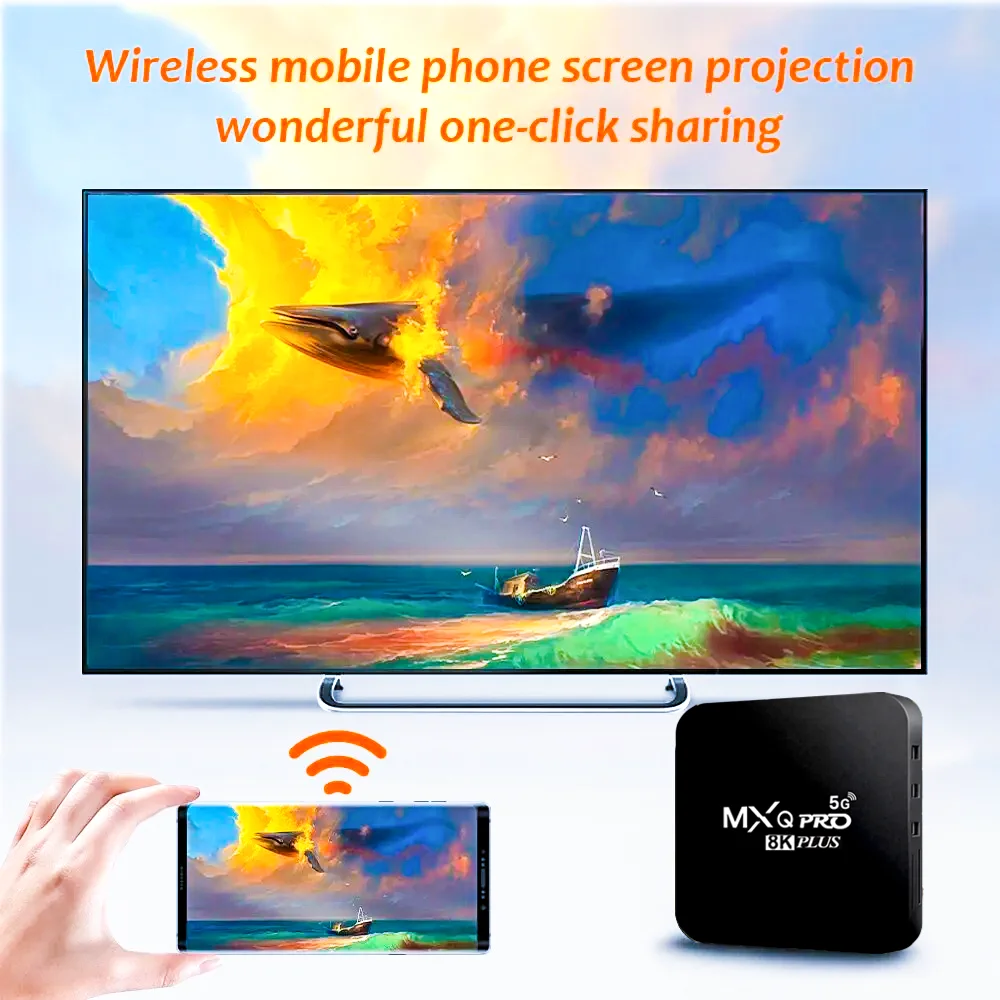 Smart TV Box MXQ Pro Smart TV Box Android12 8K With H3 2.4/5G Dual-WIFI 3D Video Media Player Home Theater Set-top Box Android TV 2025