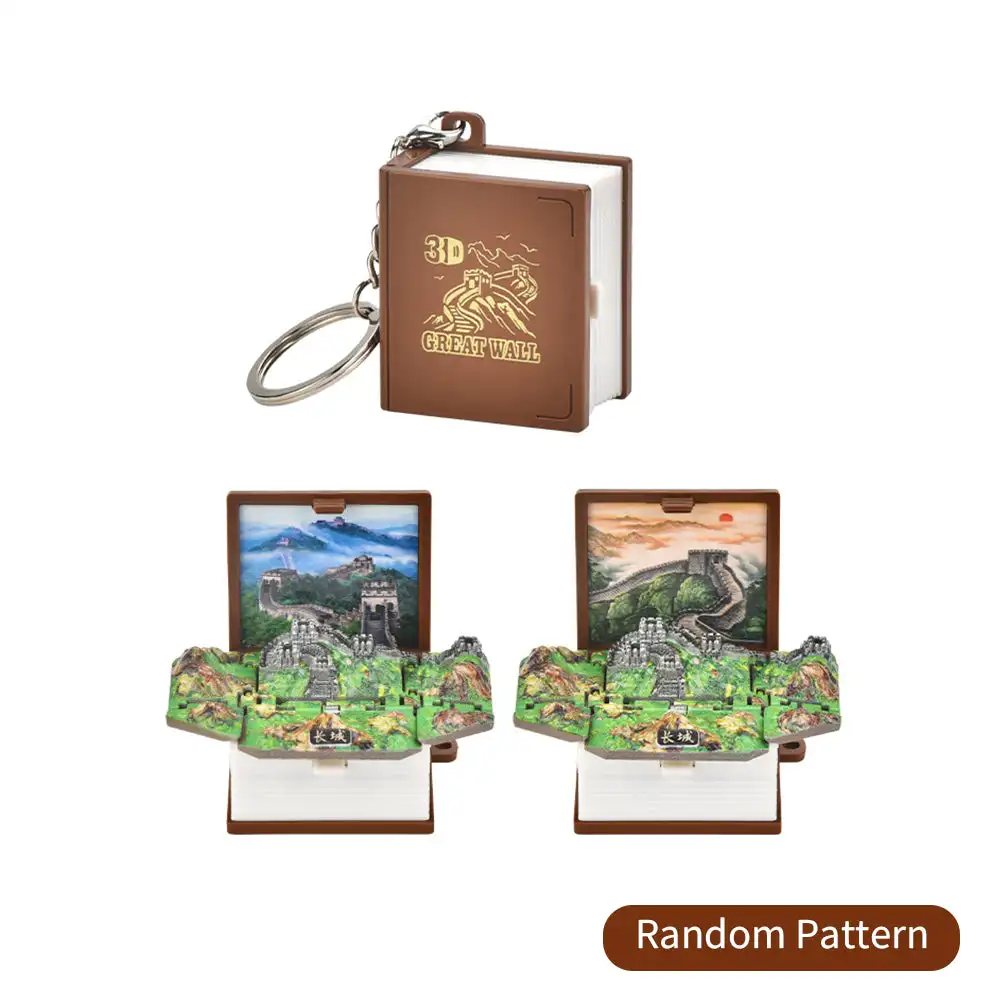 thumbnail image 1 of Llavero con forma de libro plegable para niños, juguete 3D para regalo de Navidad y Año Nuevo, alivio del estrés y la ansiedad, llavero con forma de castillo de dinosaurio para Navidad, 1 of 5