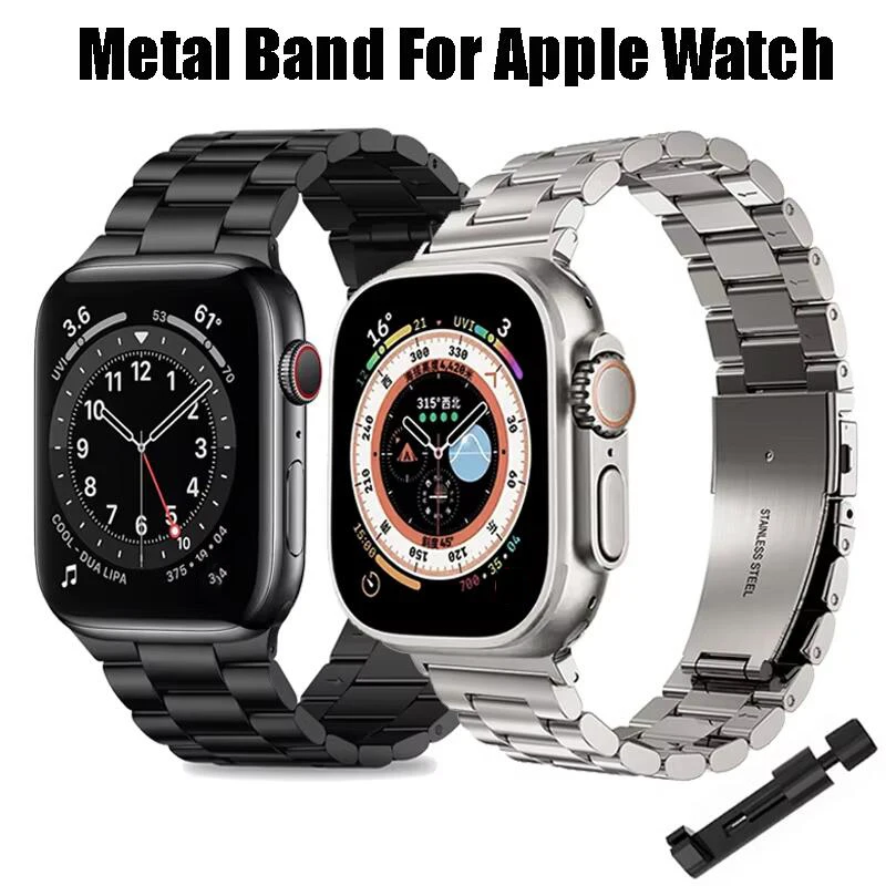 Sleek Stainless Steel Watch Band - Premium Metal Bracelet