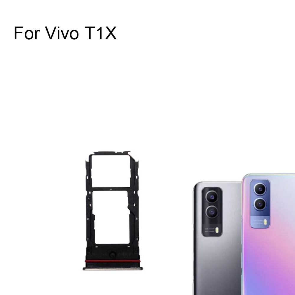 Vivo T1 T1X 용 Vivo T2X 휴대폰 카드 트레이 용 새 테스트 된 SIM SD 카드 홀더 Sim 트레이 리더