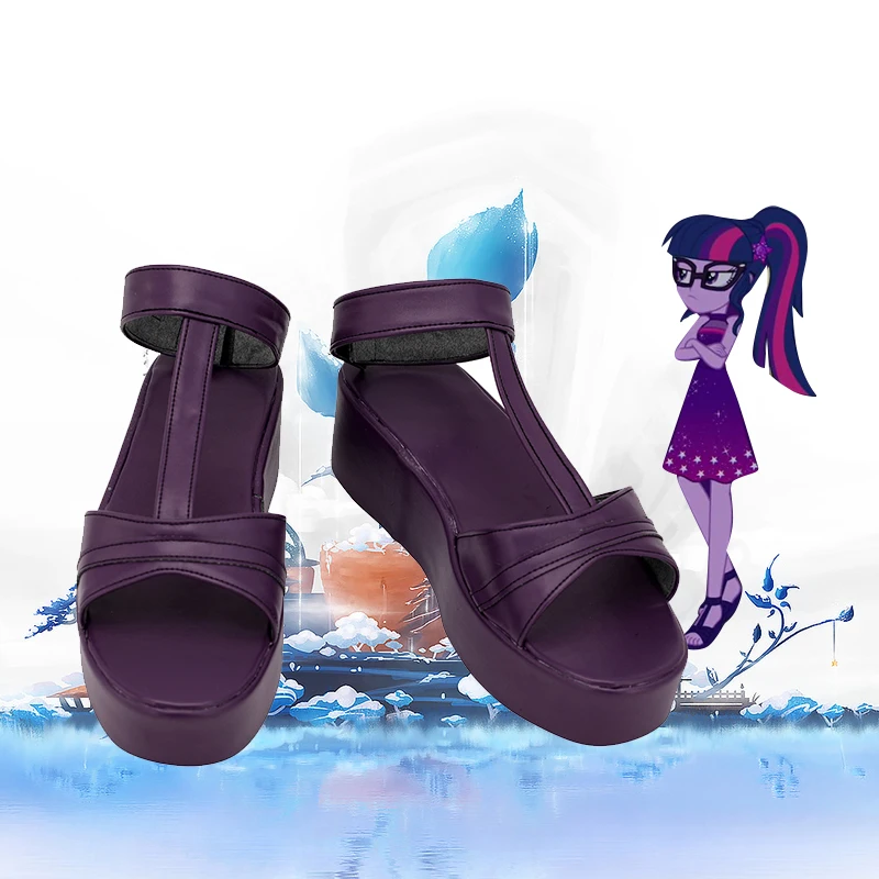 

Magic Friendship Twilight Cosplay Purple Handmade Sparkle Shoes