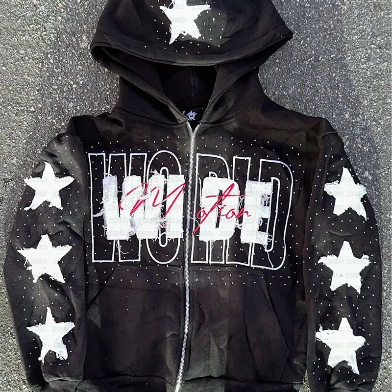 26-year-old spring warm cardigan with hood, casual loose street style hoodie, personalized fashion sportswear