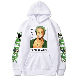 Sweat shirt à capuche pour homme, imprimé dessin animé Roronoa Zoro, Harajuku, Streetwear, mode décontracté, pull à capuche, vêtements de Cosplay 