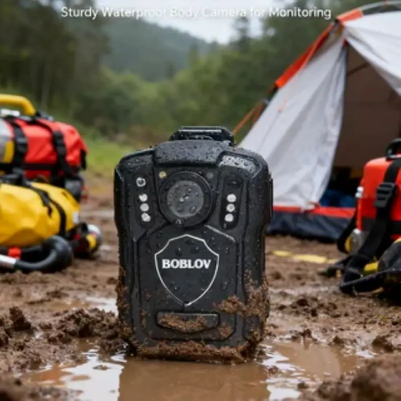 BOBLOV 2K am Körper getragene Kamera, 4200 mAh Akku, 15 Stunden Aufnahme, GPS, IP67, wasserdichte Dashcam, Saugnapfhalterung, Sicherheit für Strafverfolgung
