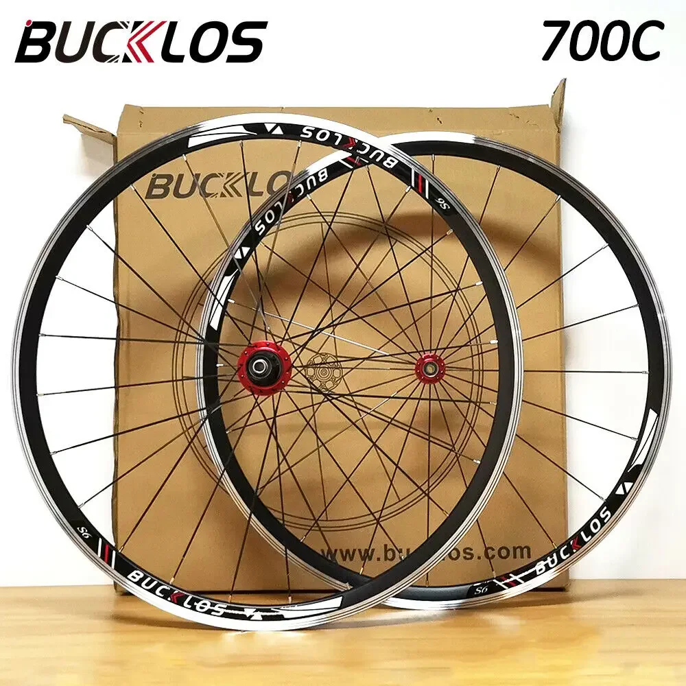 

Комплект колес для шоссейного велосипеда BUCKLOS, 7/8/9/10/11 скоростей 700C, алюминиевый сплав, V-тормоз, Quick Release