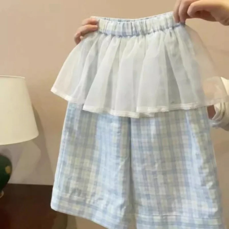 Kinder Mesh Hosen Mädchen Süße Mode Hosen Kinder Sommer Dünne Gerade Hosen Frühjahr Neue Casual Lose Kleidung 2-8 jahre – Detail 4