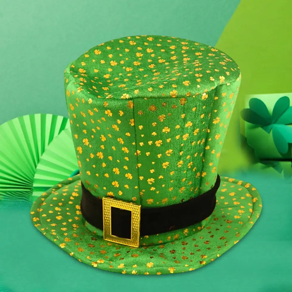 Set di 4 accessori per costume per festa di San Patrizio, fascia per capelli con trifoglio, guanti verdi, collana verde, tutù verde, costume irlandese