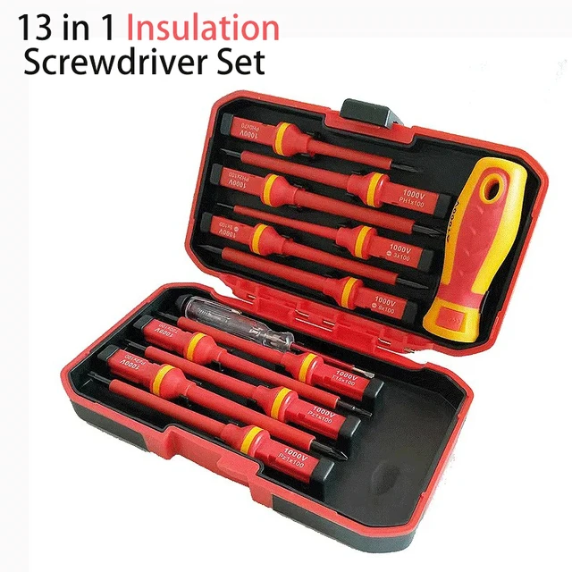 Jeu de tournevis magnétiques Phillips à fente Torx professionnel 1000V isolé CRV électricien tournevis embout outils de réparation 1