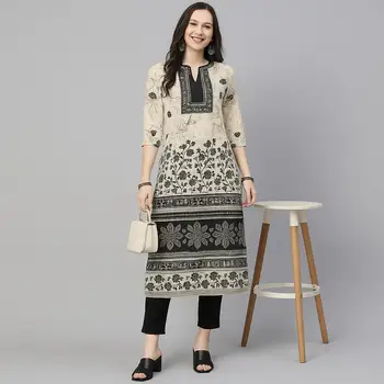 Muslim Women Kurt Fashionable And Elegant Straight Tube Casual Peacock Pattern New Comfortable Dress Islamitische Dames Kleding