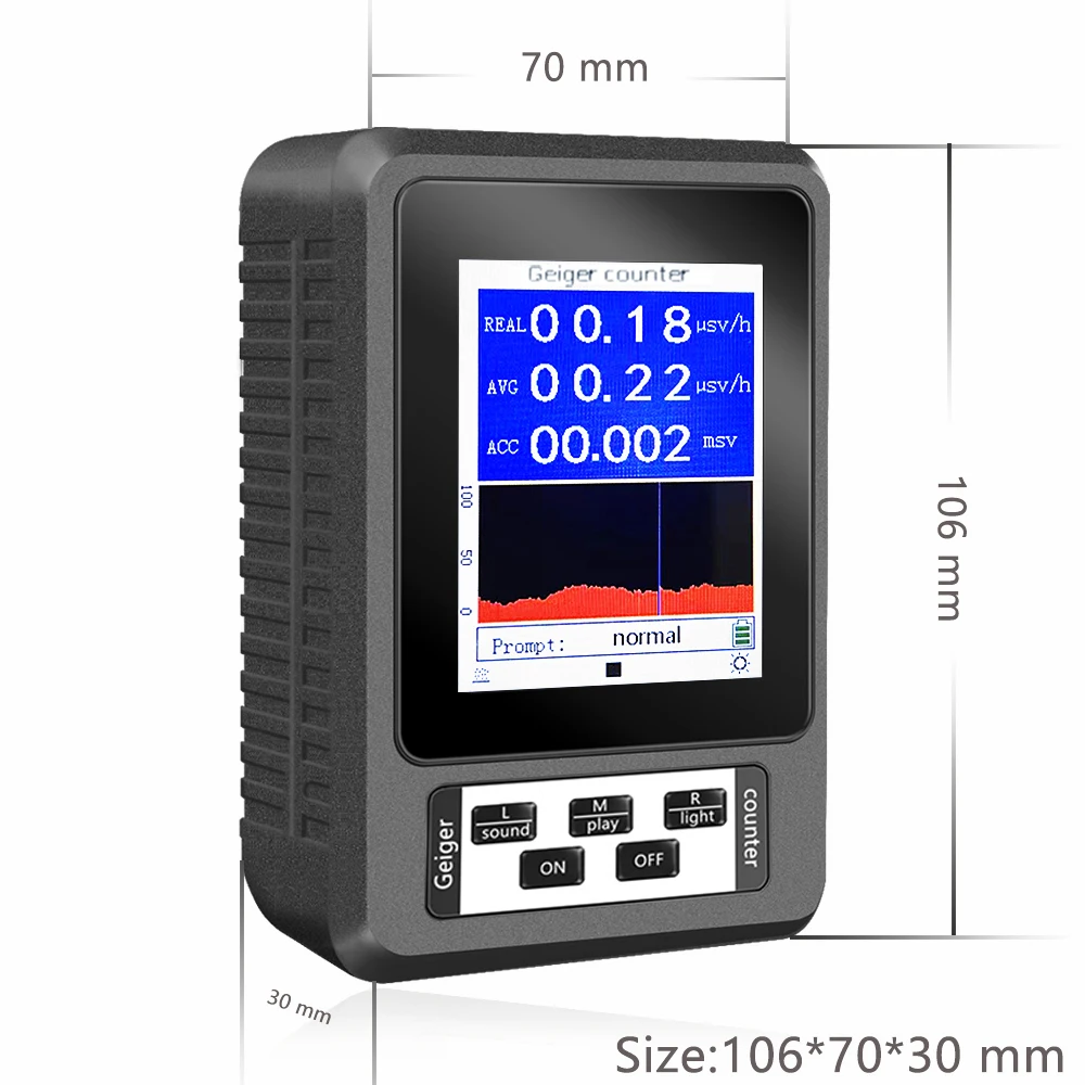 KKMOON Geiger Counter Radiation Dosimeter Nuclear Radiation Detector Radioactive Tester Detector Radioactivity