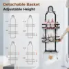 Bathroom Hanging Shower Caddy Over Shower Head,Shower Organizer Hanging with Soap Holder,Shower Storage Rack Basket with Hooks 6