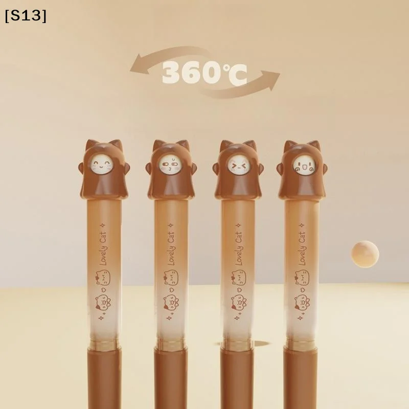 1Pcs 학교 문구류 크리 에이 티브 회전 젤 펜 0.5mm 검정색 필기 펜 회전하여 패턴 변경 사무용품 작은 선물[Q]Q@