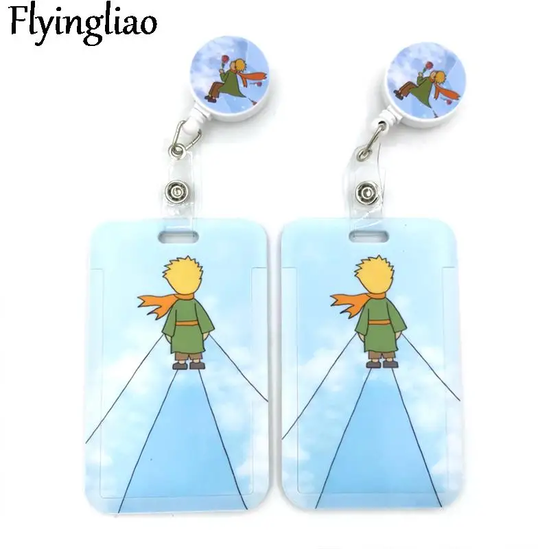 Lovely Little Prince Cute Credit Card Cover Lanyard Bags Retractable Badge Reel Student Nurse Enfermera Name Clips Card ID Card 