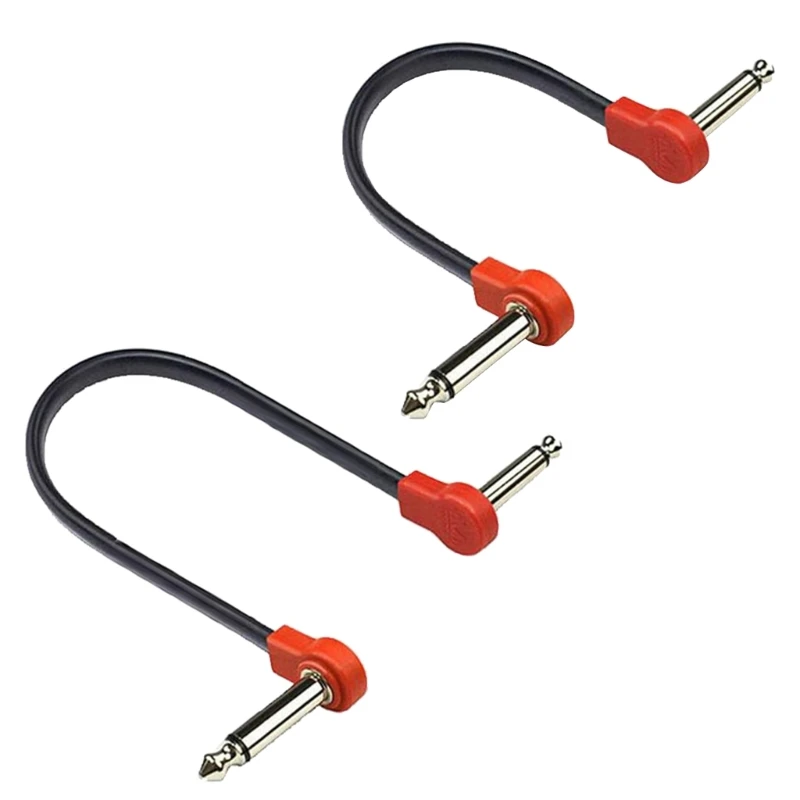 

1/4 Inch Guitar Pedal Cables Right Angle Plug 15cm/20cm Guitar Patch Cable Portable Instrument Effects Pedal Patch Cable