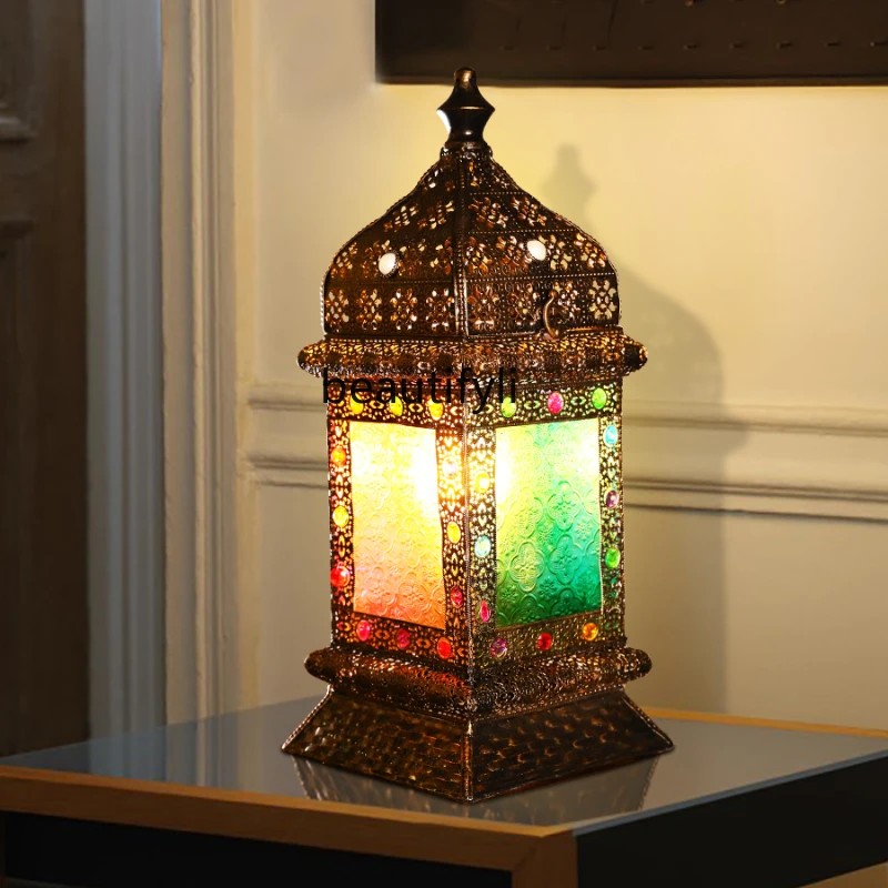 

Southeast Asia Wrought Iron Decorative Table Lamp Thai Spa Massage Room Living Room Atmosphere Table Lighting