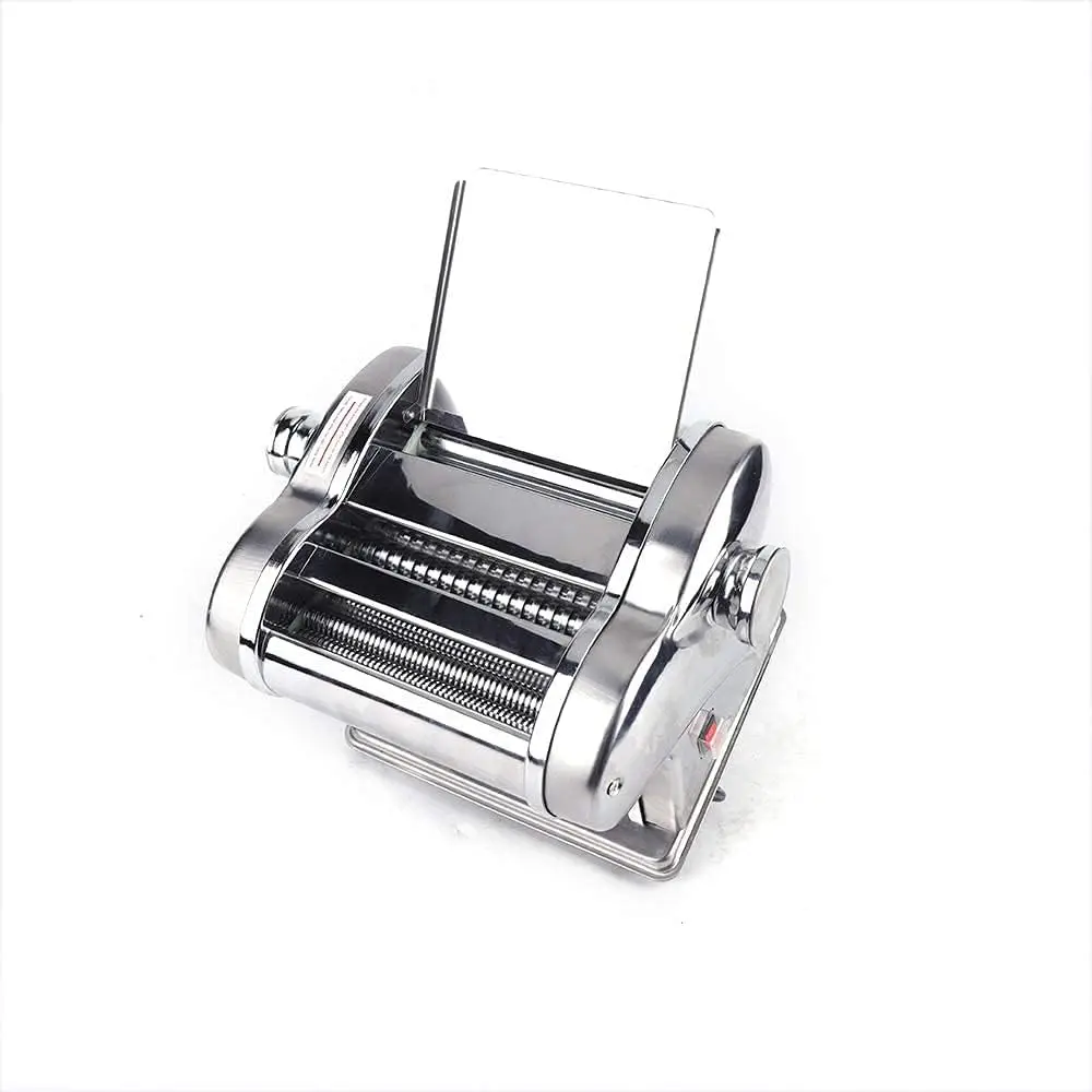 135W 110V Electric Pasta Maker Machine Stainless Steel Noodles Dumpling Dough Skin Maker, Double-Knife Pasta Extruder Silver 1.5