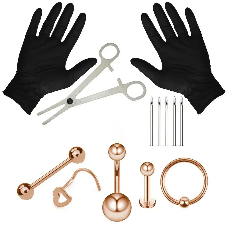 

Round Ball Eyebrow Navel Piercing Pliers Sets Body Piercing Kit Steel Threaded Taper Pin Needles Lip Nose Tongue Cartilage