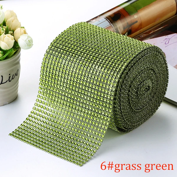 10-Yard Rhinestone Mesh Trim with 24 Rows for DIY Wedding and Party Decoration