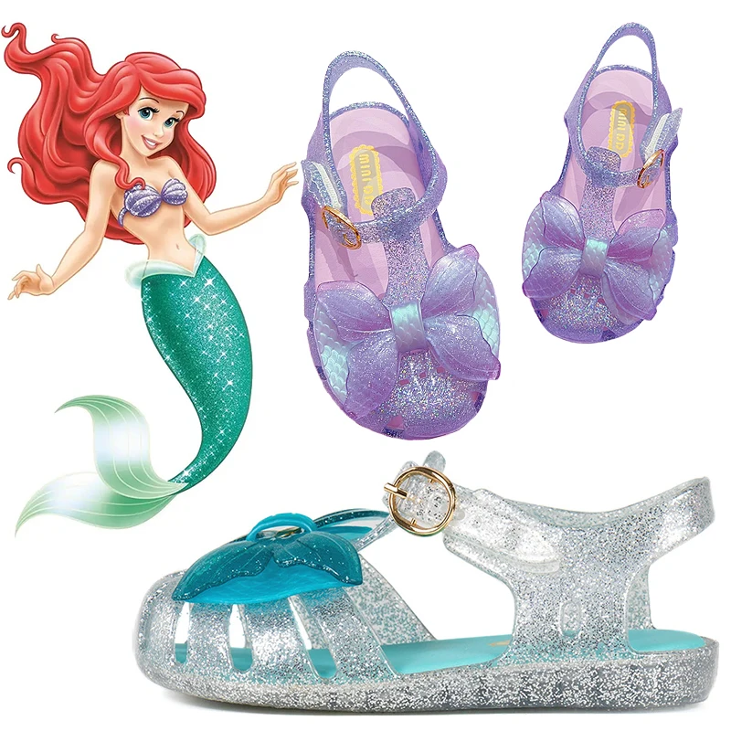 Kids Sandals Children Sandals Beach Shoes Fashion Children Little Mermaid Sandals for Girls Ariel Princess Party Dress Up Baby Jelly Shoe Holiday