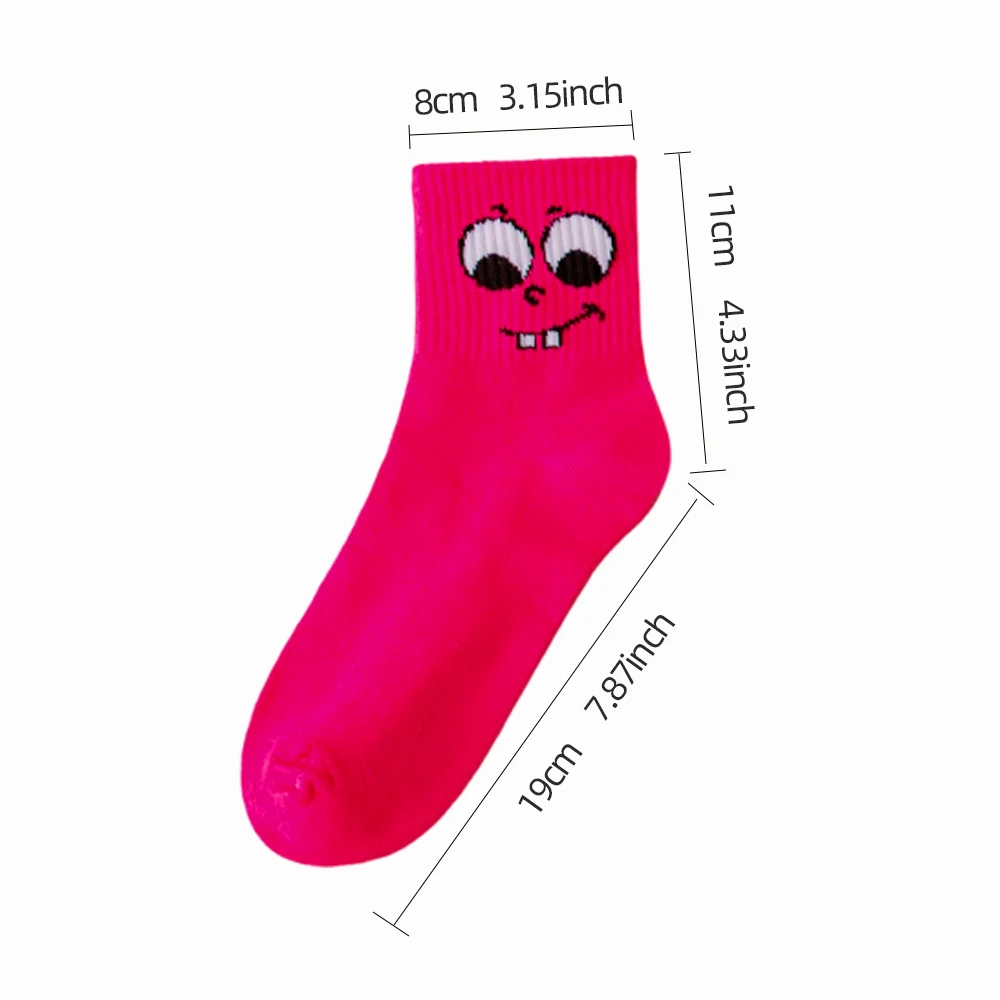 Double Smiles Candy Solid Color Socks Spring/Summer Cartoon Mid Tube Women's Socks Sports and Leisure 5/10