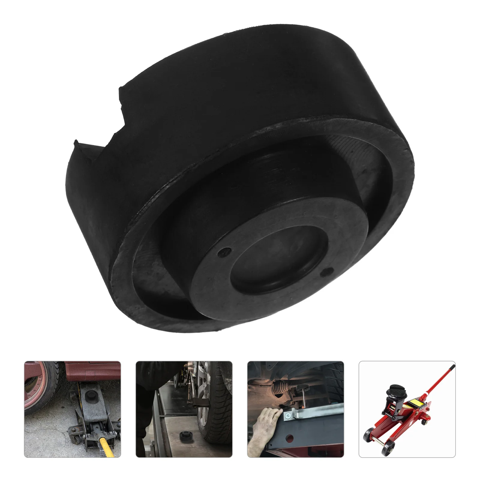 

Car Rubber Jack Pad Hydraulic Jack Disk Slotted Frame Protector Rail Floor Jack Guard Adapter Car Jacks Tools (Black)