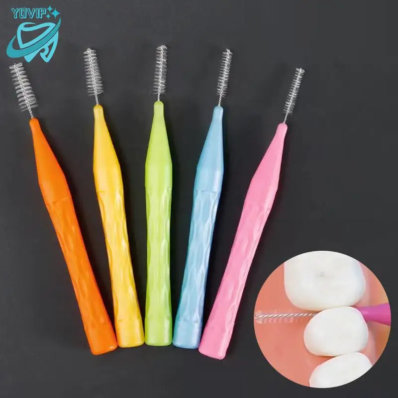 

10 Pcs Interdental Brushes Orthodontic Steel Wire Toothbrush Push-Pull Brush Removes Food Whitening Cleaner Oral Hygiene Tool